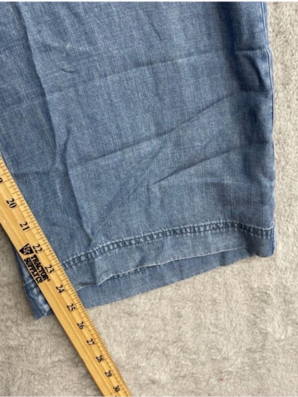 NWOT Womens Splendid Chambray Blue Wide-Leg Cropped Capris XL Costco - Picture 5 of 8